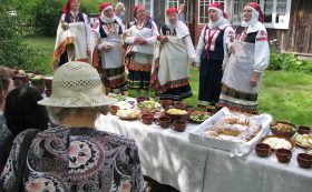 Traditional feast in Ethnographic house 